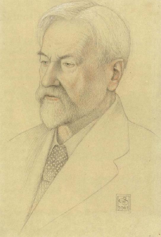 Joseph E.Southall Study for Portrait of Henry W Nevinson LLD.LittD oil painting image